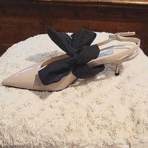 NIB Prada Slingback Pink 55MM Bow Calzature Donna